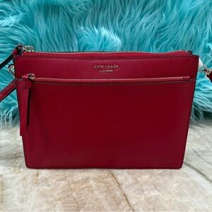 Kate Spade New Cameron Zip Crossbody Rosso Red wear as a clutch as well. New